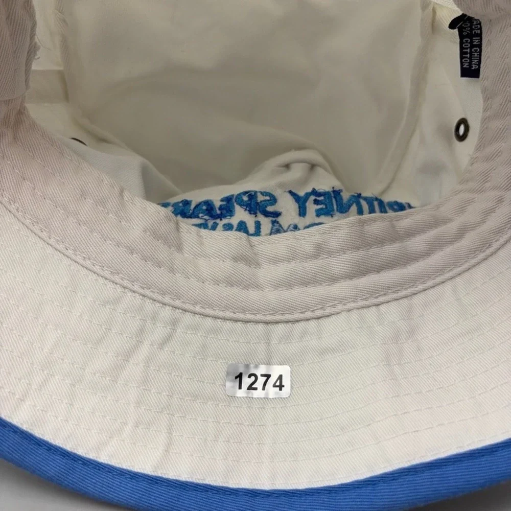 Britney Spears Bucket Hat Womens OS White Blue HBO Y2K Pop Star Las Vegas